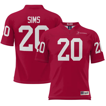 Billy Sims Crimson Oklahoma Sooners Heisman Football Jersey - retro stitched football jersey for Billy Sims fans
