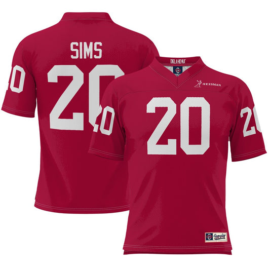 Billy Sims Crimson Oklahoma Sooners Heisman Football Jersey - retro stitched football jersey for Billy Sims fans