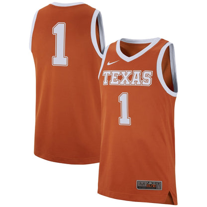 1 Burnt Orange Texas Longhorns Replica Jersey - retro stitched jersey jersey for 1 Burnt fans