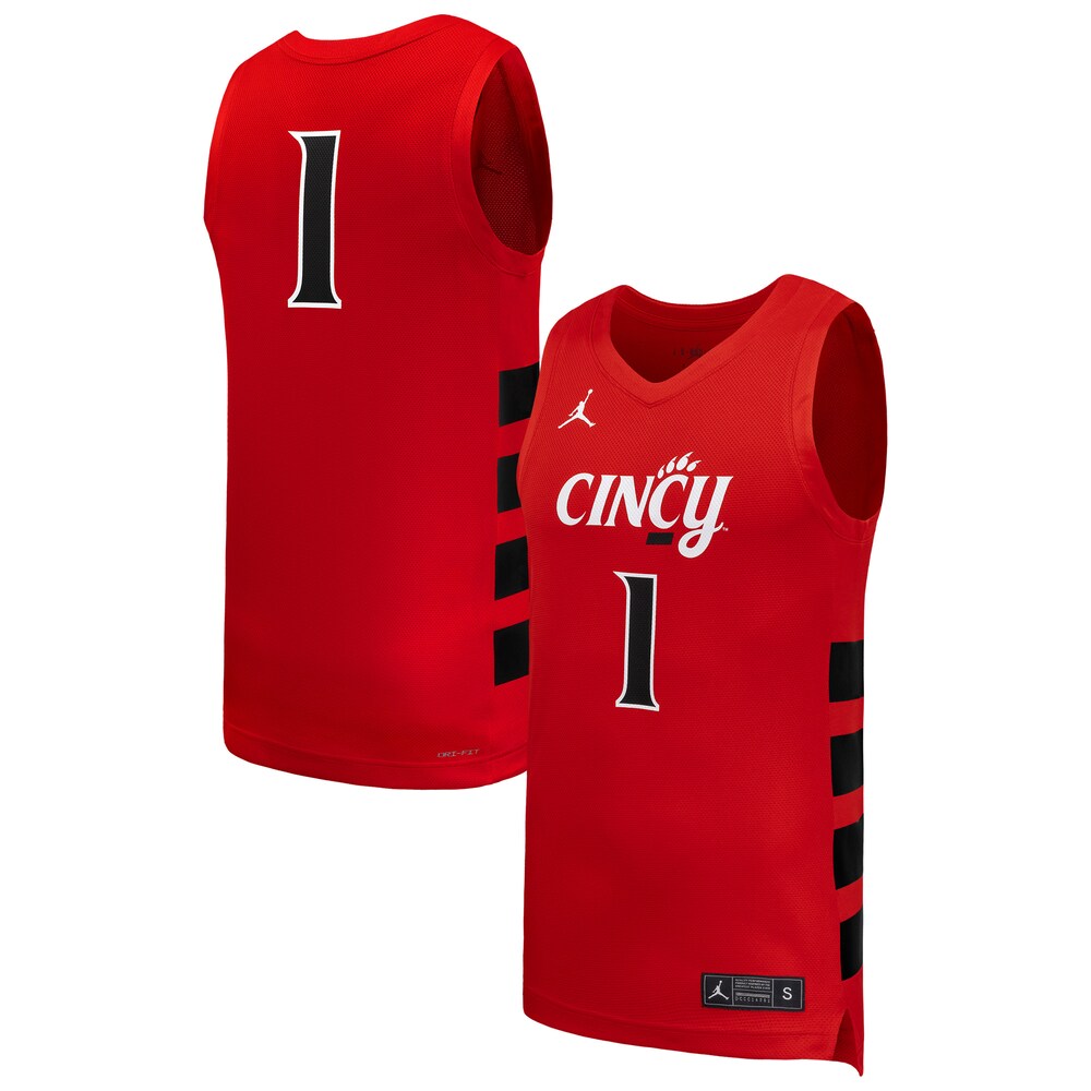1 Red Cincinnati Bearcats Replica Basketball Jersey - retro stitched basketball jersey for 1 Red fans