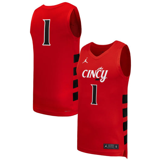 1 Red Cincinnati Bearcats Replica Basketball Jersey - retro stitched basketball jersey for 1 Red fans