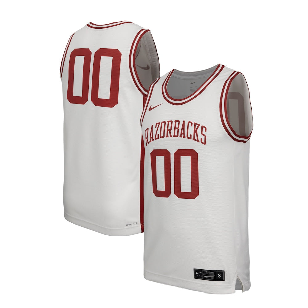 1 White Arkansas Razorbacks Replica Basketball Jersey - retro stitched basketball jersey for 1 White fans