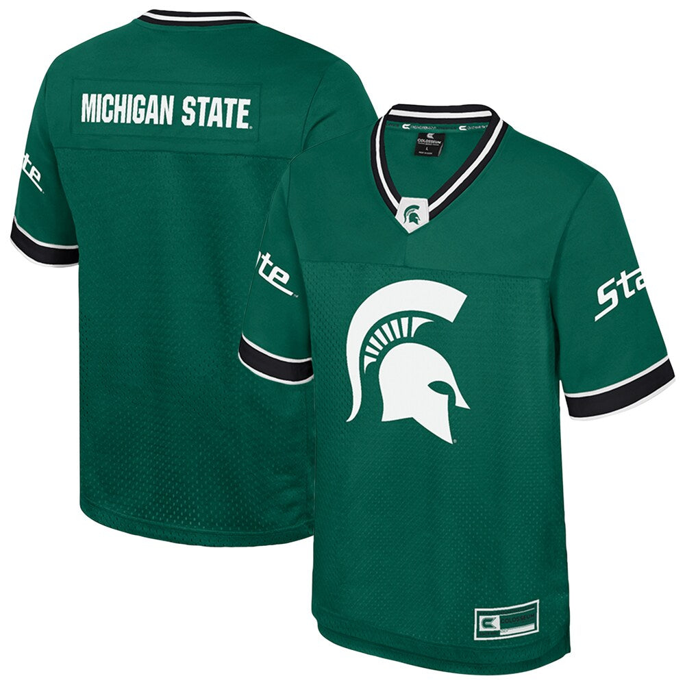 Colosseum Green Michigan State Spartans Nothing But The Hits Football Jersey - retro stitched football jersey for Colosseum Green fans