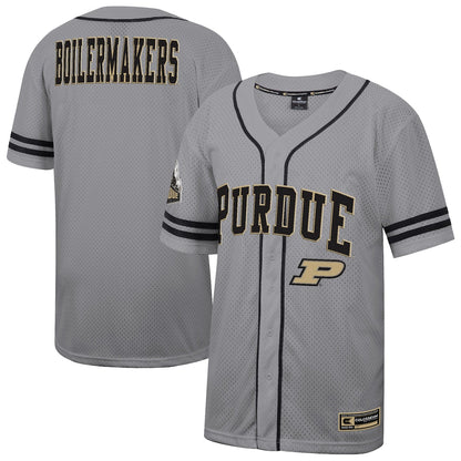 Colosseum Gray Purdue Boilermakers Free Spirited Baseball Jersey - retro stitched baseball jersey for Colosseum Gray fans