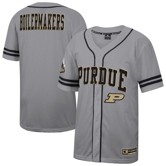 Colosseum Gray Purdue Boilermakers Free Spirited Baseball Jersey - retro stitched baseball jersey for Colosseum Gray fans