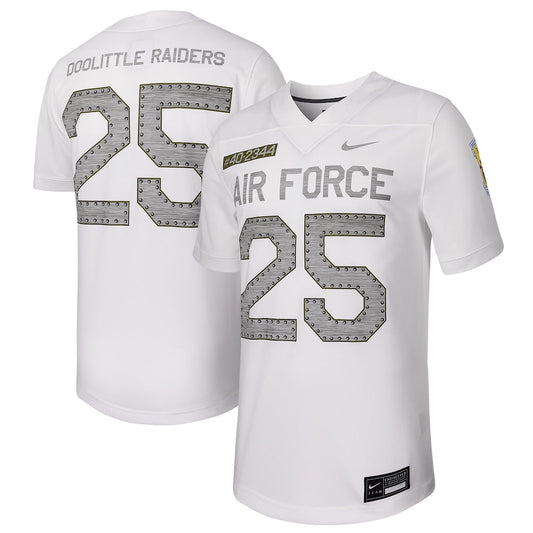 25 White Air Force Falcons Untouchable Football Replica Jersey - retro stitched football jersey for 25 White fans