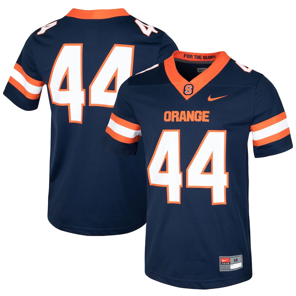 44 Navy Syracuse Orange Football Jersey - retro stitched football jersey for 44 Navy fans