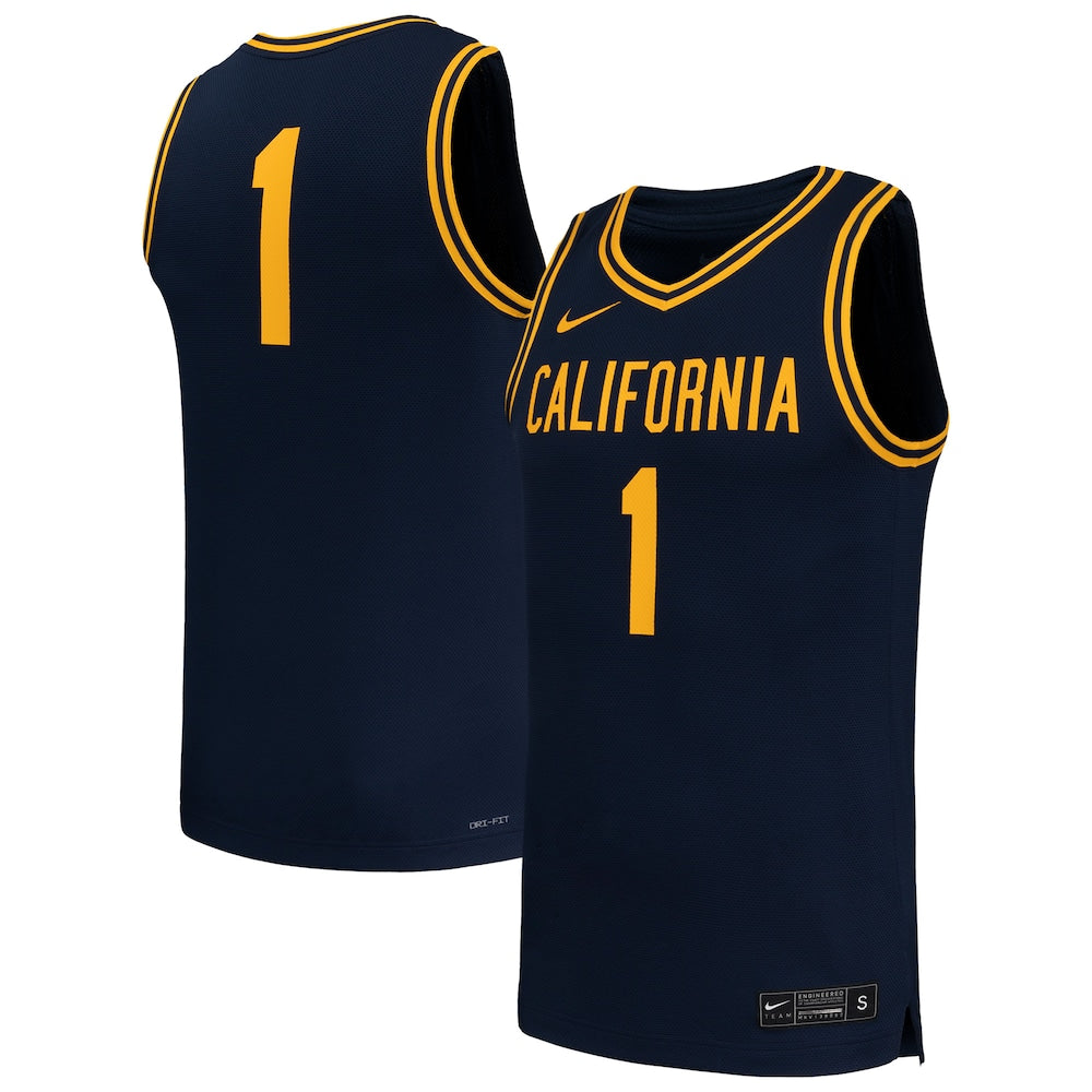 1 Navy Cal Bears Replica Basketball Jersey - retro stitched basketball jersey for 1 Navy fans