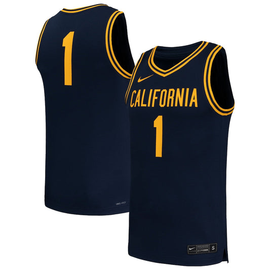 1 Navy Cal Bears Replica Basketball Jersey - retro stitched basketball jersey for 1 Navy fans