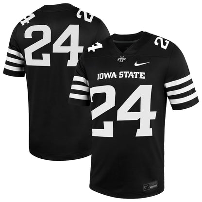 24 Black Iowa State Cyclones Alternate Game Jersey - retro stitched jersey jersey for 24 Black fans