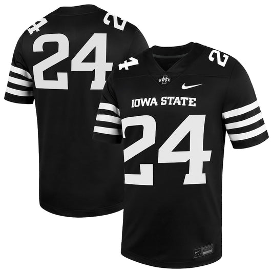 24 Black Iowa State Cyclones Alternate Game Jersey - retro stitched jersey jersey for 24 Black fans
