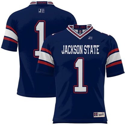 Gameday Greats 1 Navy Jackson State Tigers Football Jersey - retro stitched football jersey for Gameday Greats fans