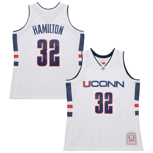 Richard Hamilton White Uconn Huskies 199899 Jersey - retro stitched jersey jersey for Richard Hamilton fans