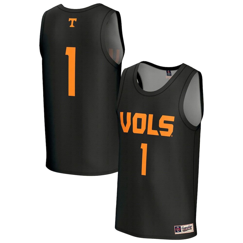 Gameday Greats 1 Black Tennessee Volunteers Lightweight Basketball Fashion Jersey - retro stitched basketball jersey for Gameday Greats fans