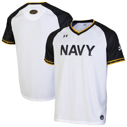 Whitenavy Navy Midshipmen Replica Full Button Baseball Jersey - retro stitched baseball jersey for Whitenavy Navy fans