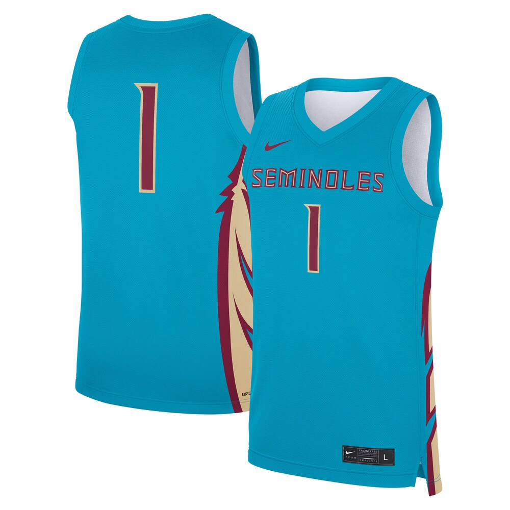 1 Turquoise Florida State Seminoles Alternate Replica Jersey - retro stitched jersey jersey for 1 Turquoise fans