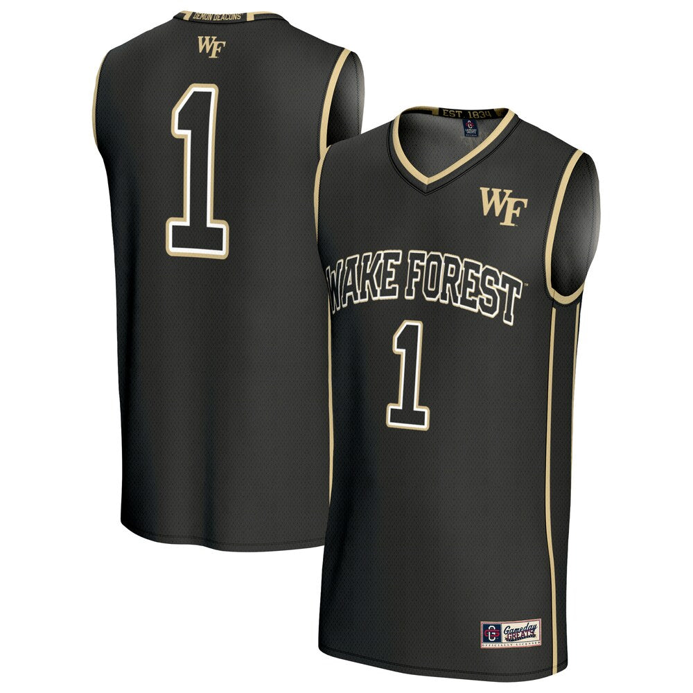 Gameday Greats 1 Black Wake Forest Demon Deacons Lightweight Basketball Fashion Jersey - retro stitched basketball jersey for Gameday Greats fans