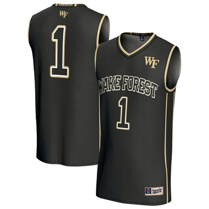 Gameday Greats 1 Black Wake Forest Demon Deacons Lightweight Basketball Fashion Jersey - retro stitched basketball jersey for Gameday Greats fans