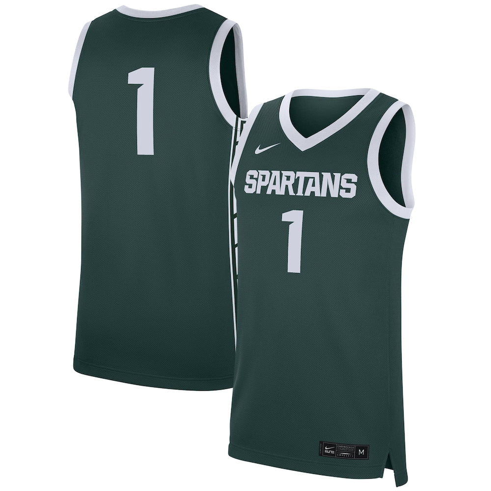 1 Green Michigan State Spartans Replica Jersey - retro stitched jersey jersey for 1 Green fans