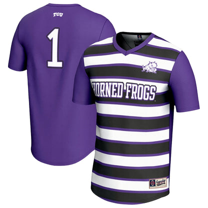 Gameday Greats 1 Purple Tcu Horned Frogs Lightweight Soccer Fashion Jersey - retro stitched jersey jersey for Gameday Greats fans