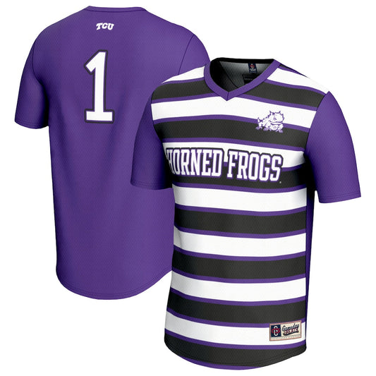Gameday Greats 1 Purple Tcu Horned Frogs Lightweight Soccer Fashion Jersey - retro stitched jersey jersey for Gameday Greats fans