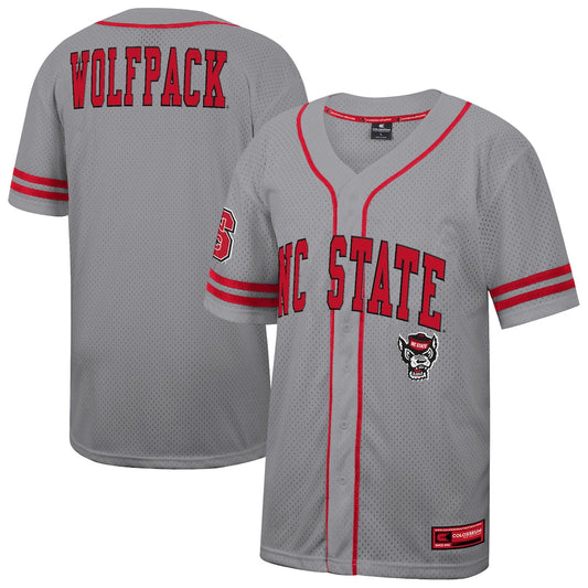Colosseum Gray Nc State Wolfpack Free Spirited Baseball Jersey - retro stitched baseball jersey for Colosseum Gray fans