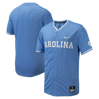Carolina Blue North Carolina Tar Heels Replica Full Button Baseball Jersey - retro stitched baseball jersey for Carolina Blue fans
