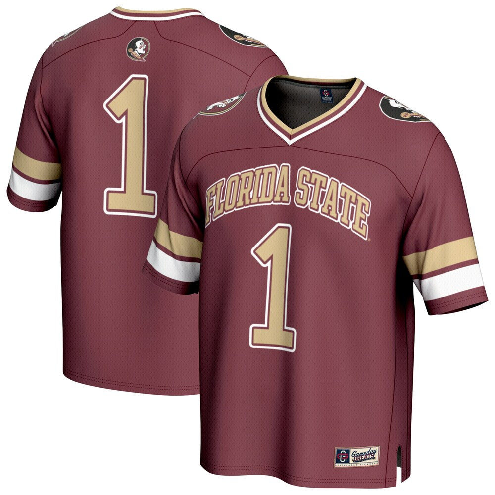 Gameday Greats 1 Garnet Florida State Seminoles Collegiate Football Fashion Jersey - retro stitched football jersey for Gameday Greats fans
