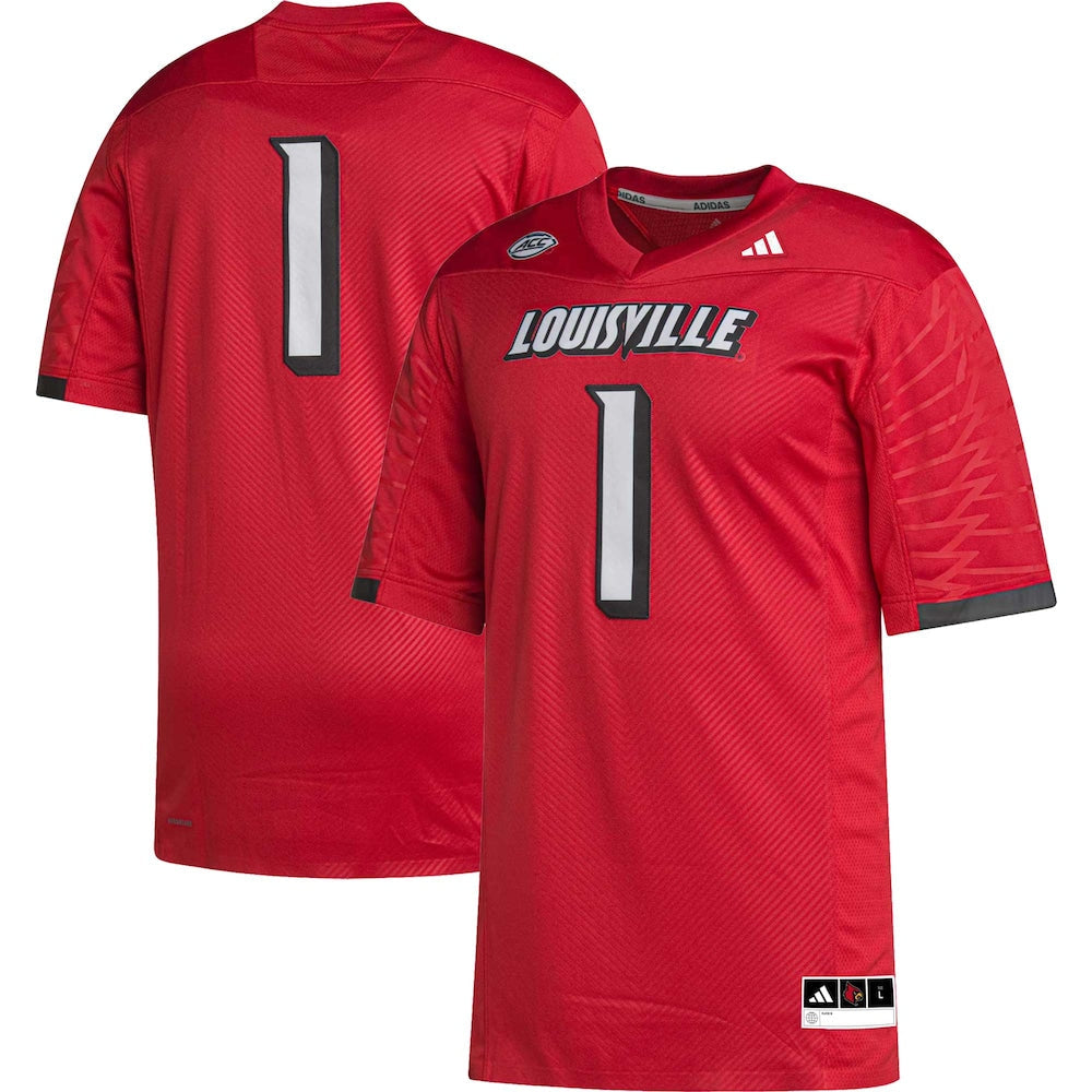 1 Cardinal Louisville Cardinals Premier Football Jersey - retro stitched football jersey for 1 Cardinal fans