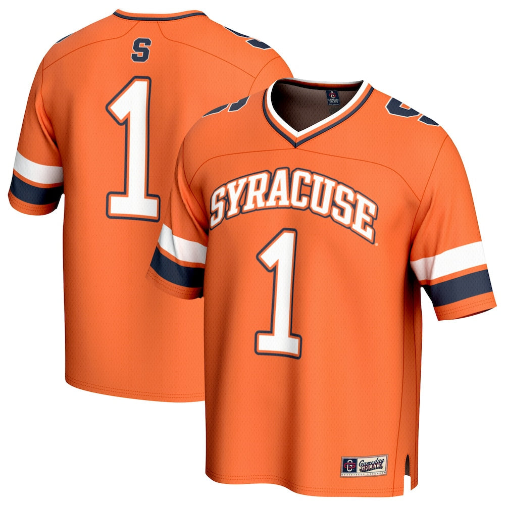 Gameday Greats Orange 1 Syracuse Orange Lightweight Collegiate Football Fashion Jersey - retro stitched football jersey for Gameday Greats fans
