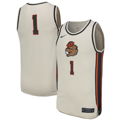 Natural Oregon State Beavers Replica Basketball Jersey - retro stitched basketball jersey for Natural Oregon fans