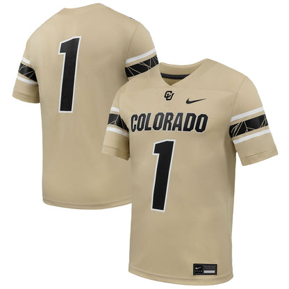 1 Gold Colorado Buffaloes Football Game Jersey - retro stitched football jersey for 1 Gold fans