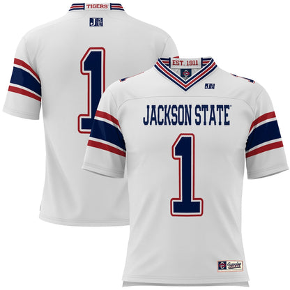 Gameday Greats 1 White Jackson State Tigers Football Jersey - retro stitched football jersey for Gameday Greats fans