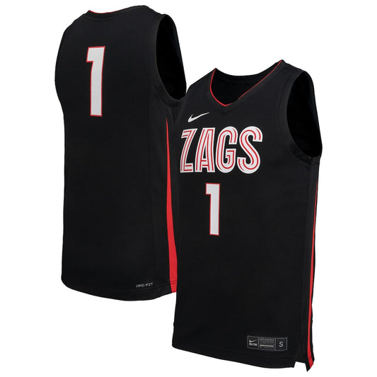 Black Gonzaga Bulldogs Replica Basketball Jersey - retro stitched basketball jersey for Black Gonzaga fans