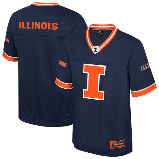 Colosseum Navy Illinois Fighting Illini Nothing But The Hits Football Jersey - retro stitched football jersey for Colosseum Navy fans