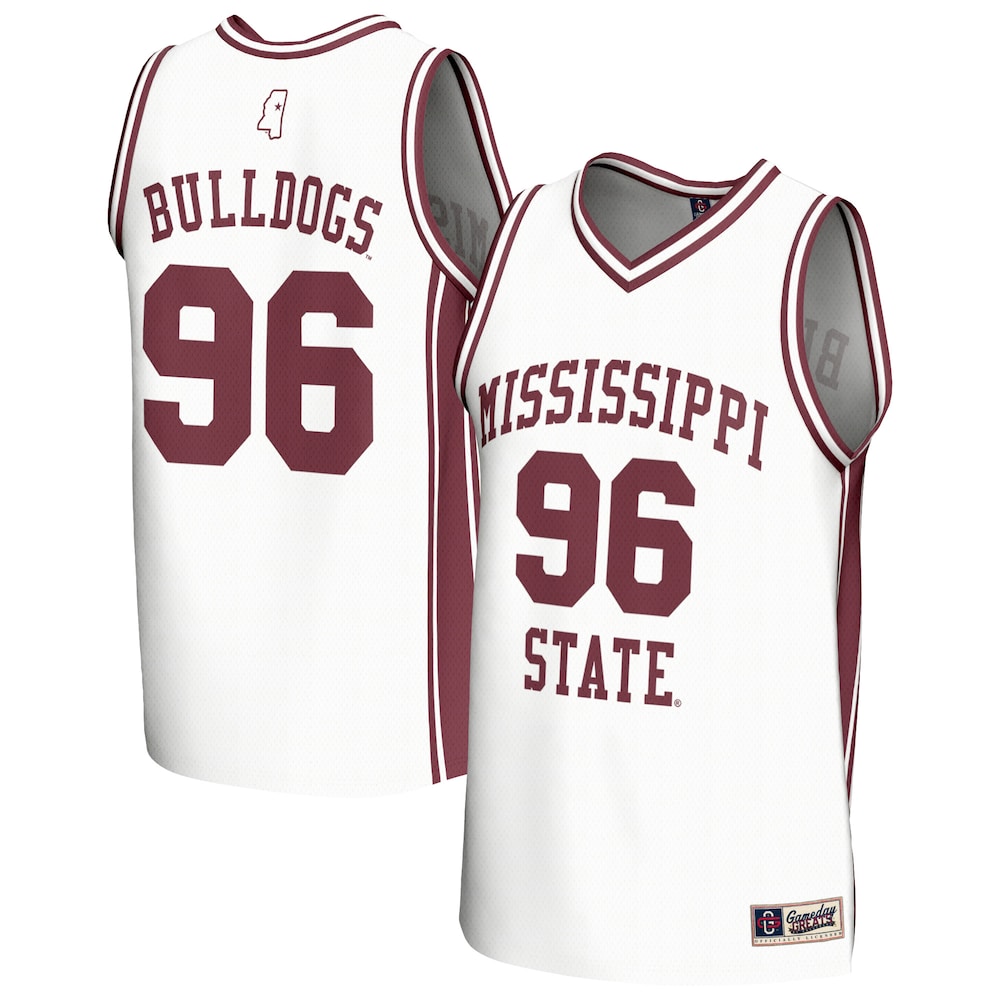 Gameday Greats White Mississippi State Bulldogs Lightweight Collegiate Basketball Fashion Jersey - retro stitched basketball jersey for Gameday Greats fans