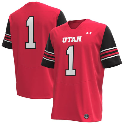 1 Red Utah Utes Replica Football Jersey - retro stitched football jersey for 1 Red fans