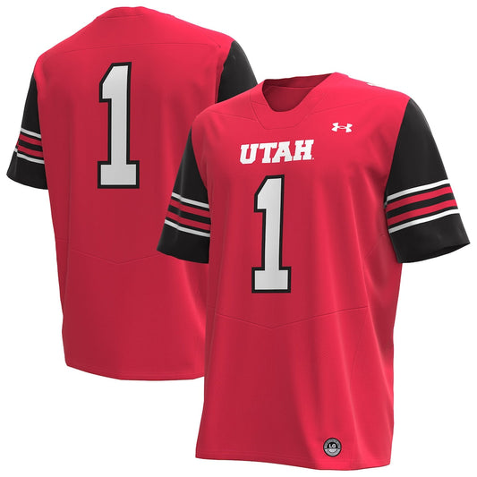 1 Red Utah Utes Replica Football Jersey - retro stitched football jersey for 1 Red fans