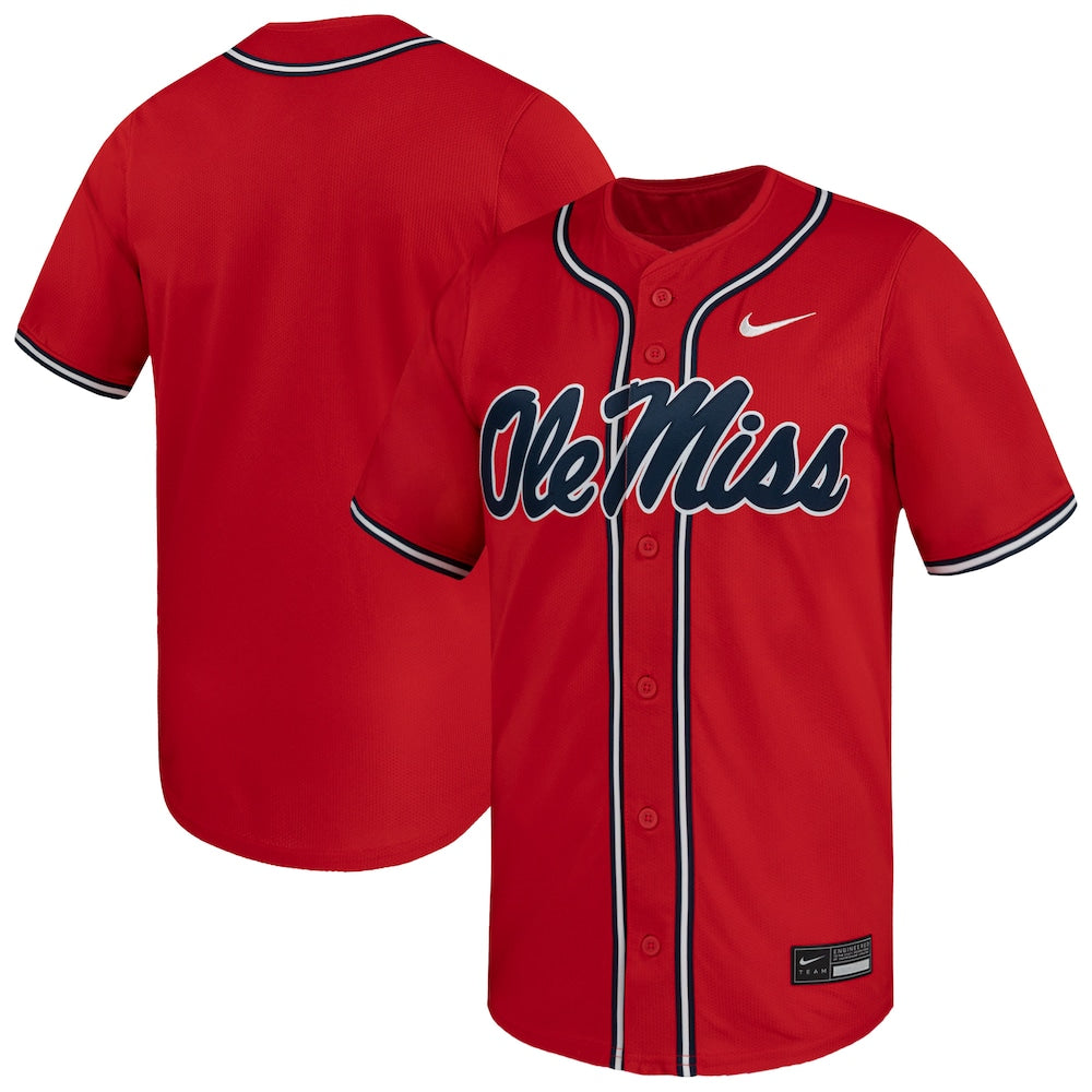 Red Ole Miss Rebels Limited Baseball Jersey - retro stitched baseball jersey for Red Ole fans