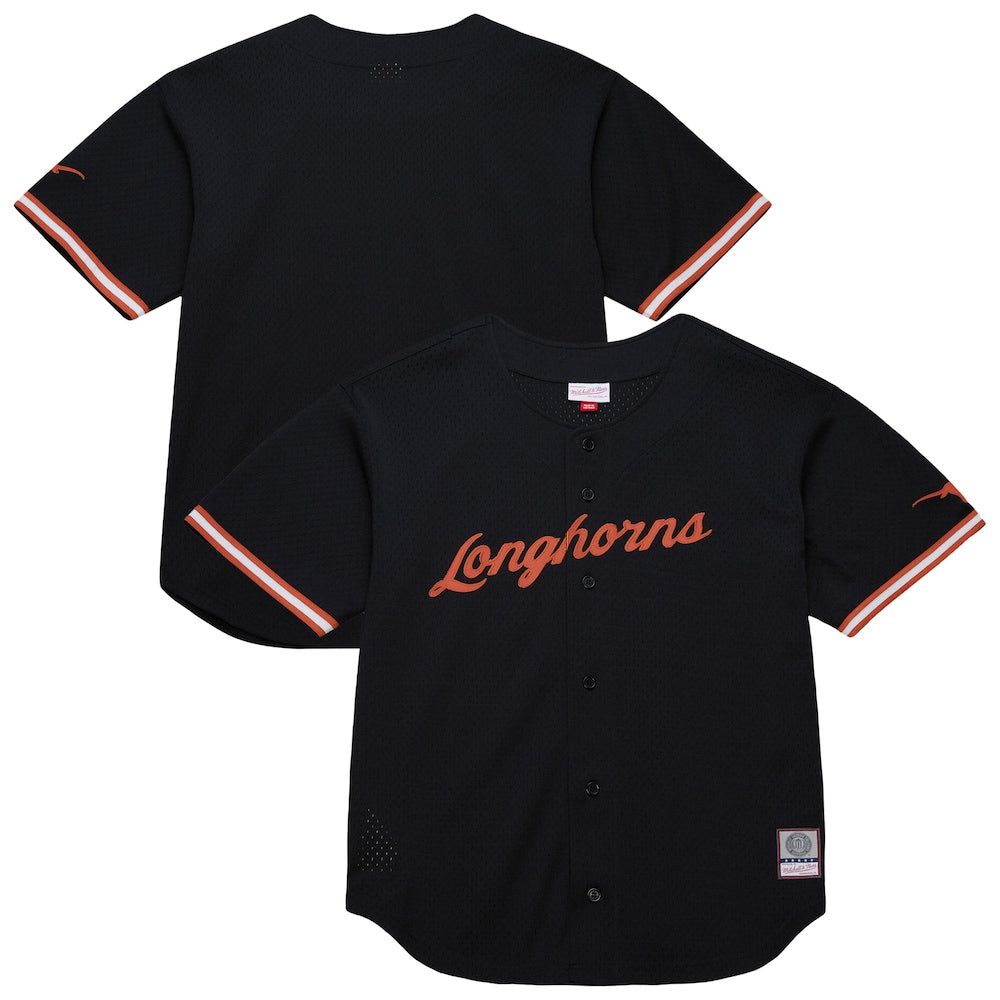 Black Texas Longhorns On The Clock Full Button Fashion Jersey - retro stitched jersey jersey for Black Texas fans