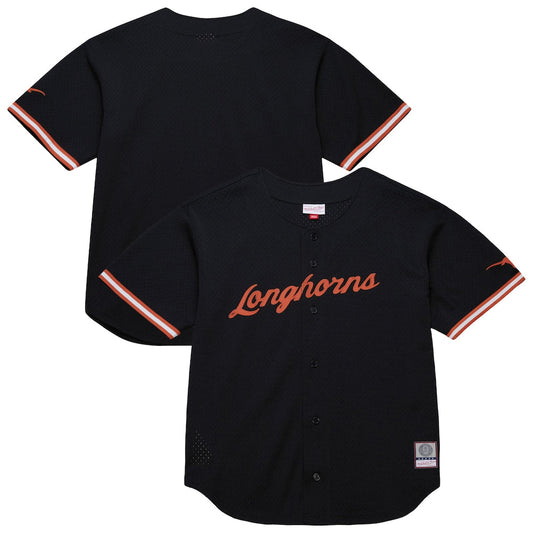 Black Texas Longhorns On The Clock Full Button Fashion Jersey - retro stitched jersey jersey for Black Texas fans