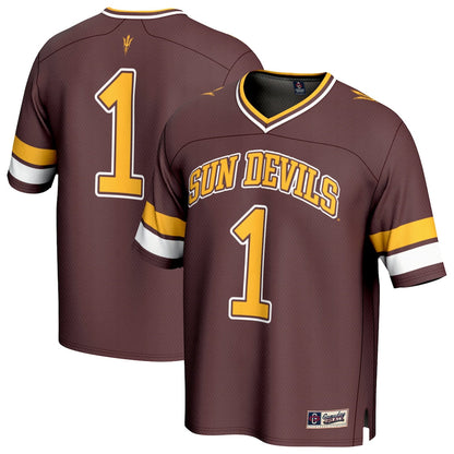 Gameday Greats Maroon 1 Arizona State Sun Devils Lightweight Collegiate Football Fashion Jersey - retro stitched football jersey for Gameday Greats fans