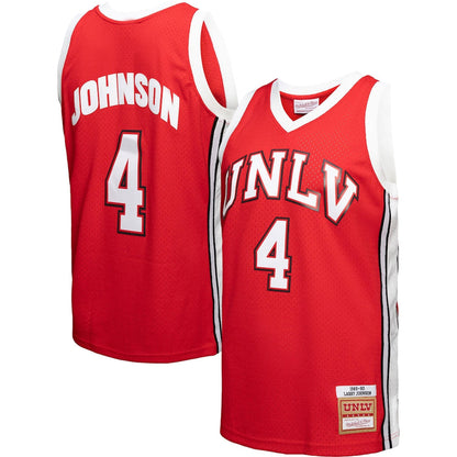 Larry Johnson Red Unlv Rebels 198990 Player Swingman Jersey - retro stitched jersey jersey for Larry Johnson fans