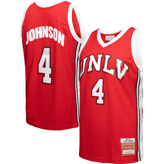 Larry Johnson Red Unlv Rebels 198990 Player Swingman Jersey - retro stitched jersey jersey for Larry Johnson fans