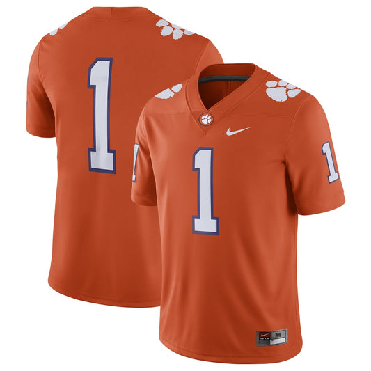 Orange Clemson Tigers 1 Home Game Jersey - retro stitched jersey jersey for Orange Clemson fans