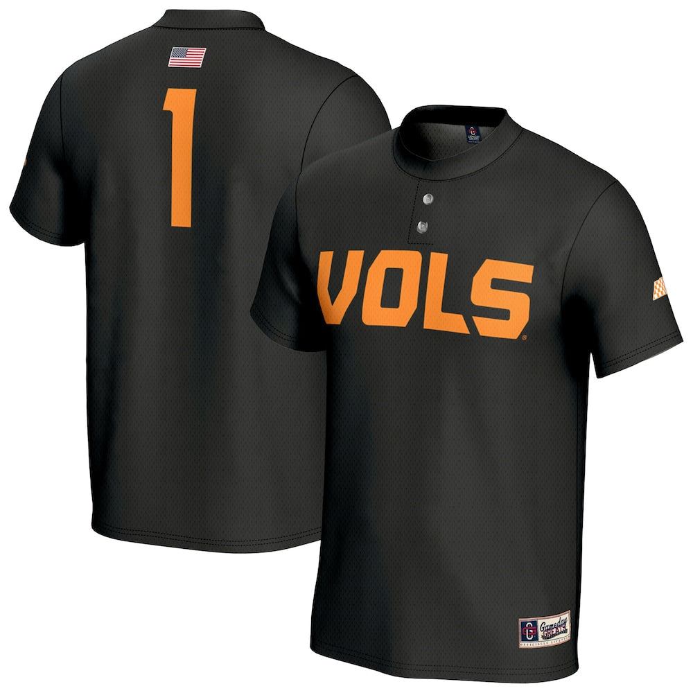 Gameday Greats 1 Black Tennessee Volunteers Lightweight Baseball Fashion Jersey - retro stitched baseball jersey for Gameday Greats fans