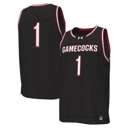 1 Black South Carolina Gamecocks Replica Basketball Jersey - retro stitched basketball jersey for 1 Black fans