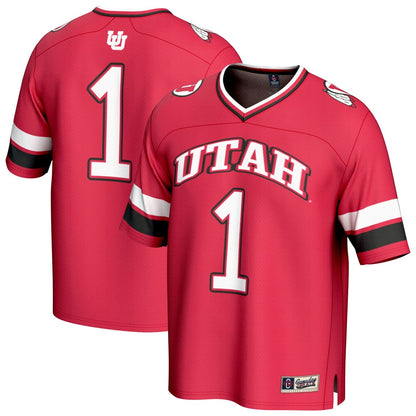 Gameday Greats 1 Red Utah Utes Lightweight Collegiate Football Fashion Jersey - retro stitched football jersey for Gameday Greats fans