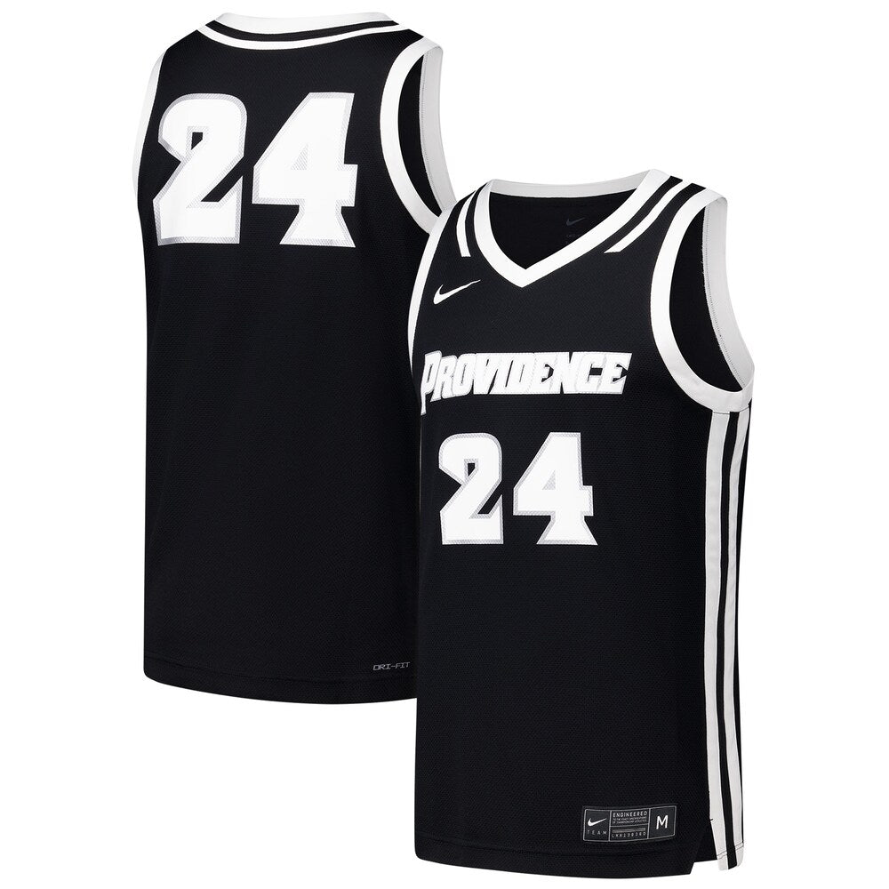 24 Black Providence Friars Replica Basketball Jersey - retro stitched basketball jersey for 24 Black fans