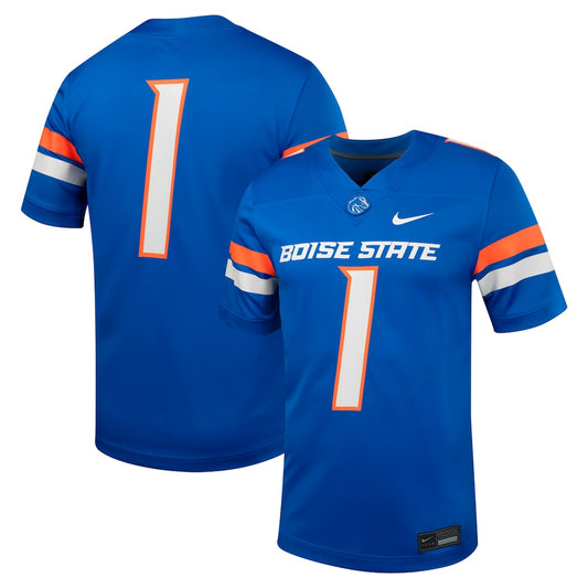 1 Royal Boise State Broncos Untouchable Football Jersey - retro stitched football jersey for 1 Royal fans